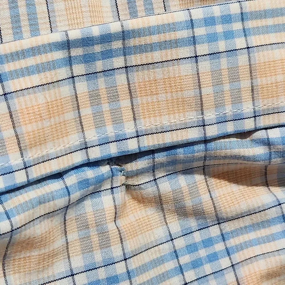 Izod Mens Shirt Size Large Plaid Button Down Stretch